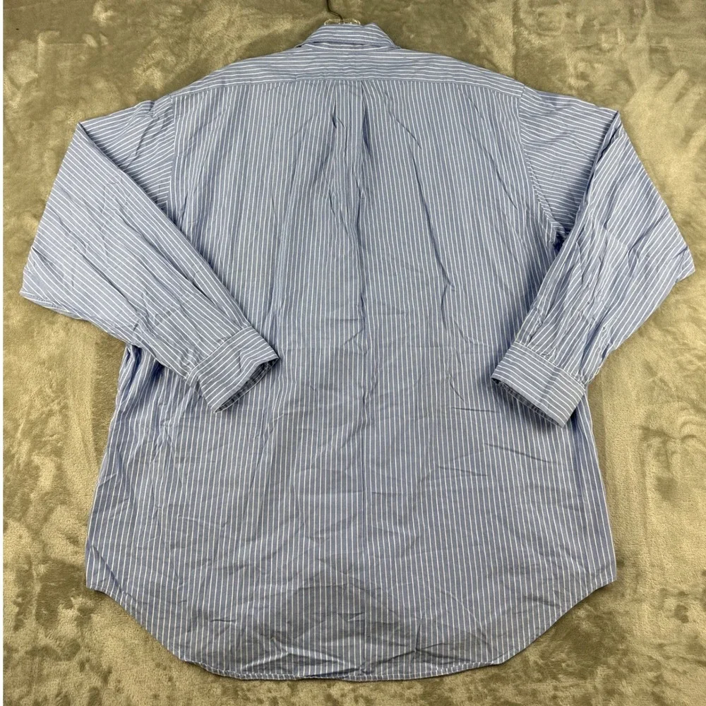 Polo Ralph Lauren Yarmouth Mens 16.5 34/35 Blue White Striped Cotton Shirt L
